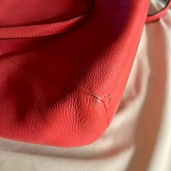 COACH SATCHEL, ORANGE WITH SILVER HARDWARE - Picture 6 of 6